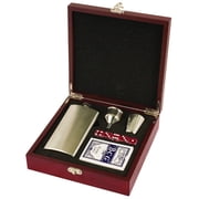 Rosewood Finish Flask Gift Set