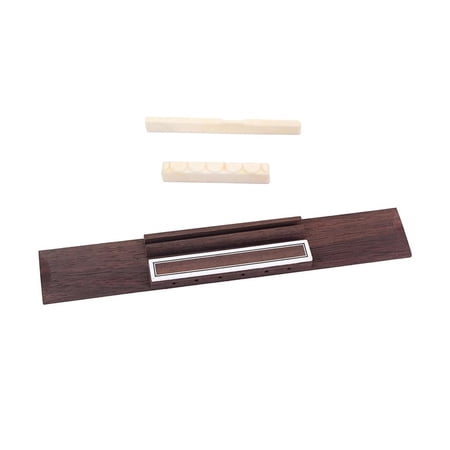 Rosewood Guitar Bridge W/ Slotted Nut Saddle Set For Classical Guitar
