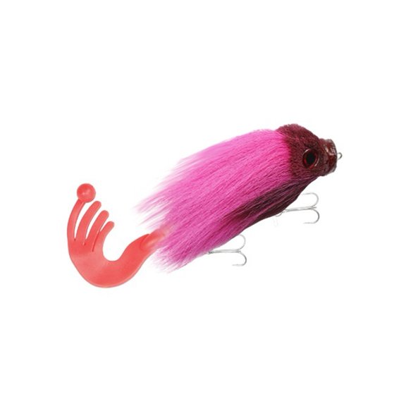 Rosewood Handmade for Mini Mouse Swimbait Designed for Mu, Bass & Pike, Featuring Solid Rig Sinking Hardbait with Natural Deer Hair Craftsmanship for Enhanced Fishing Performance (Pink)