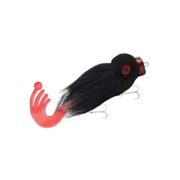 Rosewood Handmade for Mini Mouse Swimbait Designed for Mu, Bass & Pike, Featuring Solid Rig Sinking Hardbait with Natural Deer Hair Craftsmanship for Enhanced Fishing Performance (Black)