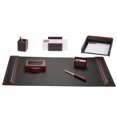 thumbnail image 1 of Rosewood & Leather 7-Piece Desk Set, 1 of 1