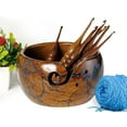 thumbnail image 1 of Rosewood Lichtenberg Wooden Storage Yarn Bowl, Bowl Holder & Dispenser for Tangle-Free Yarn Perfect Large Knitting & Crochet Bowl, 1 of 7