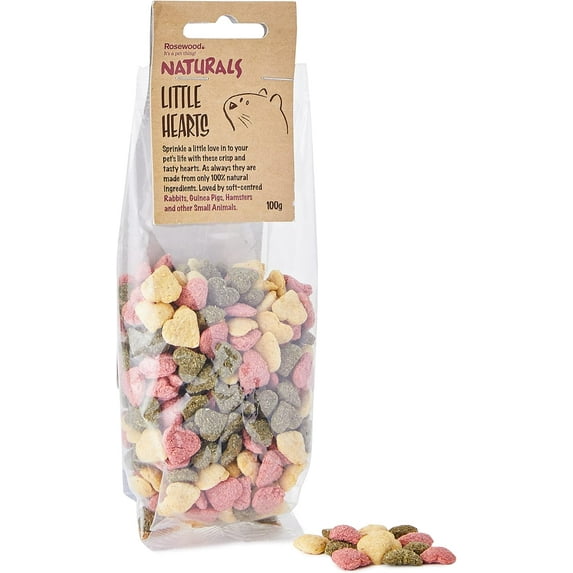 Rosewood Little Hearts Small Animal Treats 100g Case of 8