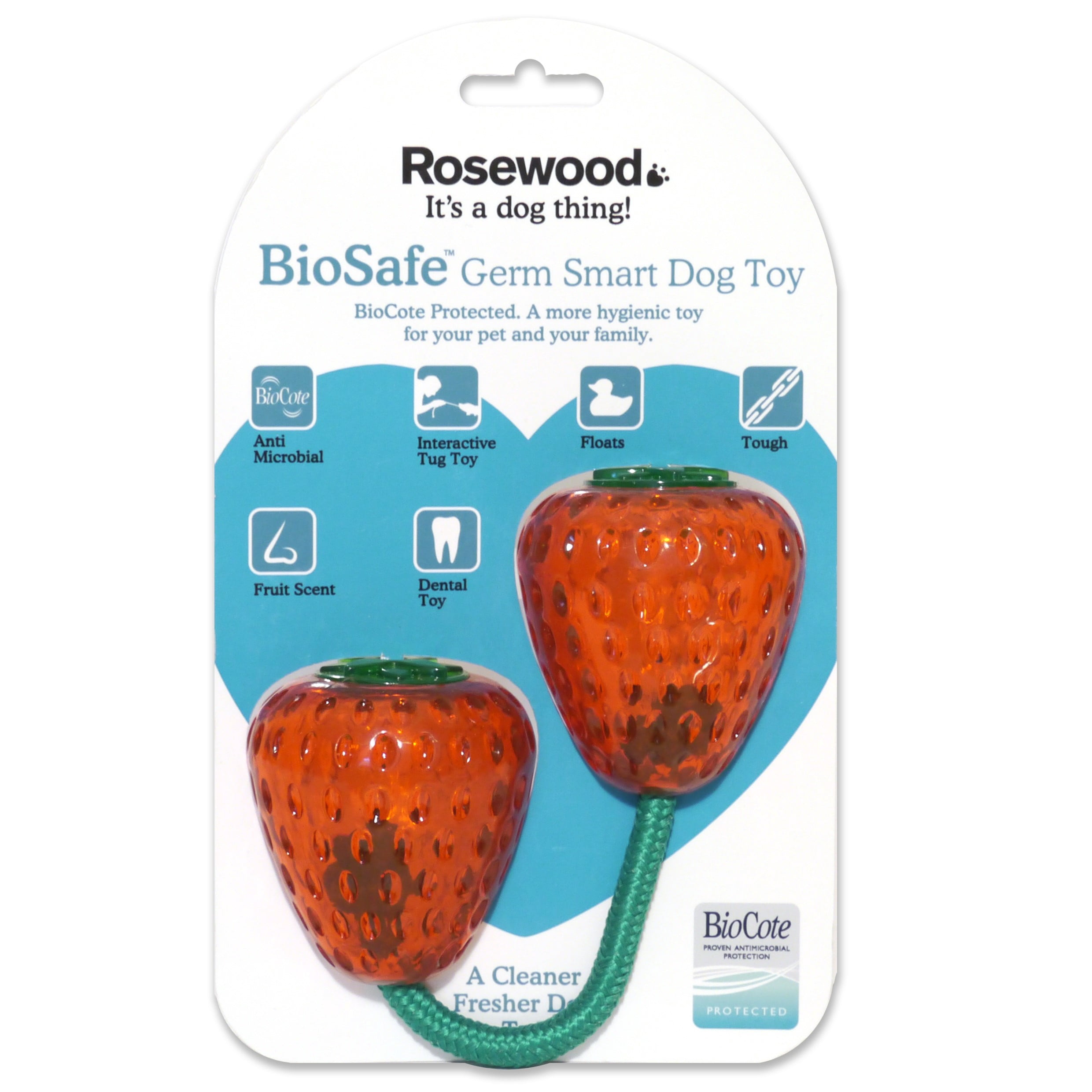 Rosewood Pet BioSafe Stawberry Germ Smart Dog Toy