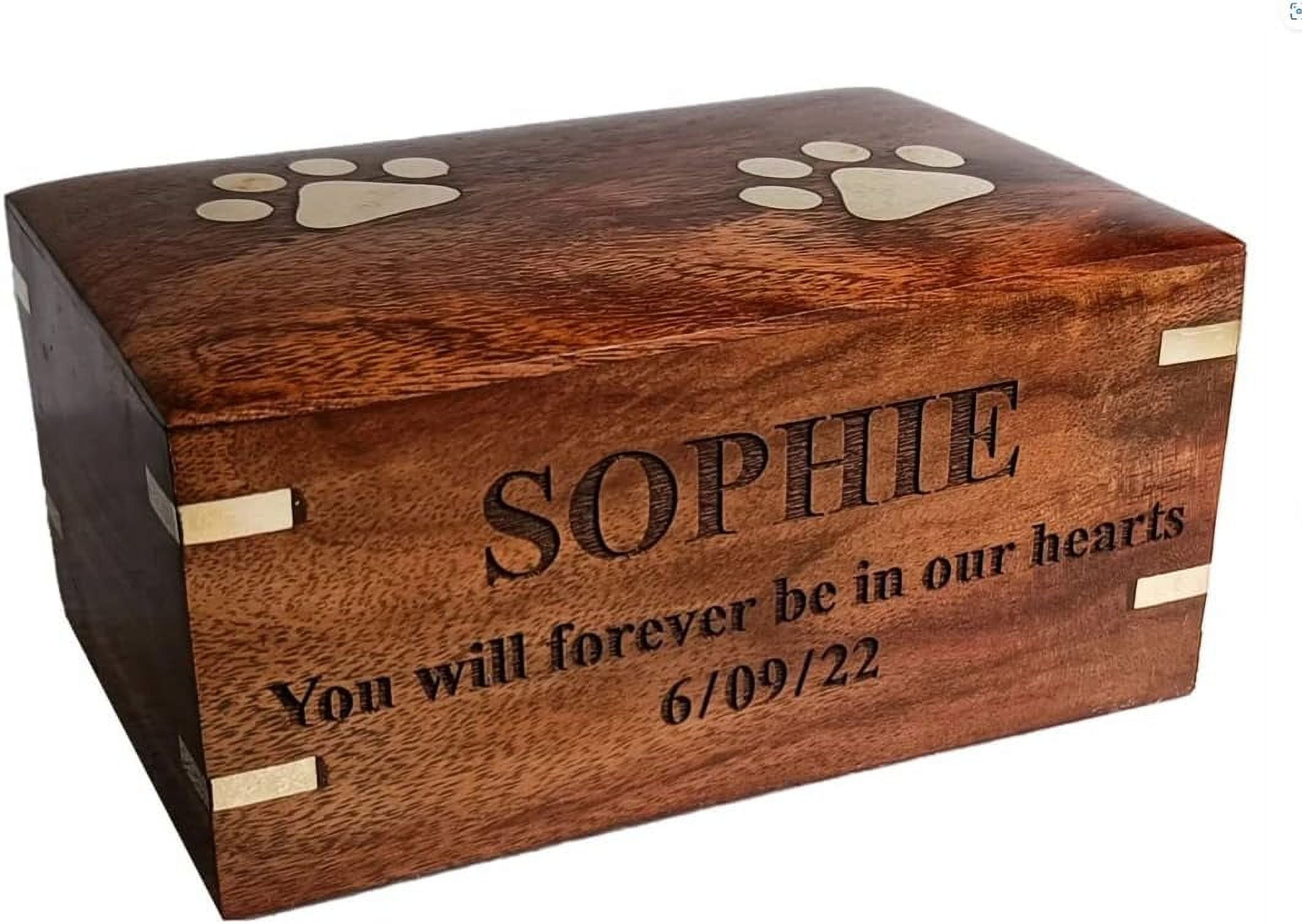 Rosewood Pet Urn For Dog Ashes - Personalized Wooden Urn For Ashes - Memorial Keepsake Funeral Cremation Urn Box -  7.5 X 5.5 X 3.5 - 100Lbs Or 45Kg