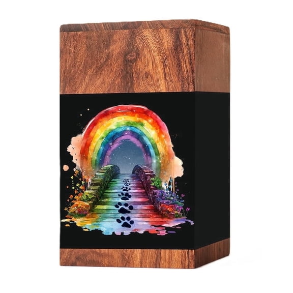 Rosewood Pet Urns for Dog/Cat Ashes - Medium 100 Cu/in Resin Decorative Urn for Ashes for Dog, Urns for Cats - Pet Memorial Remembrance Box