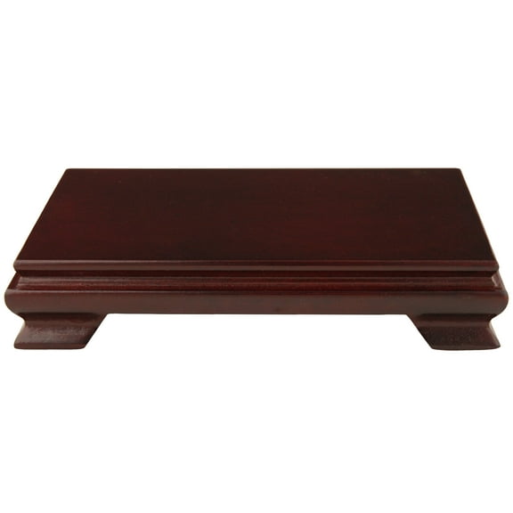 Rosewood Rectangular Base Pedestal Display Stand - 7"x5"
