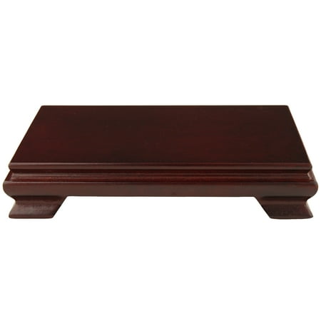 Rosewood Rectangular Base Pedestal Display Stand - 9"x7"