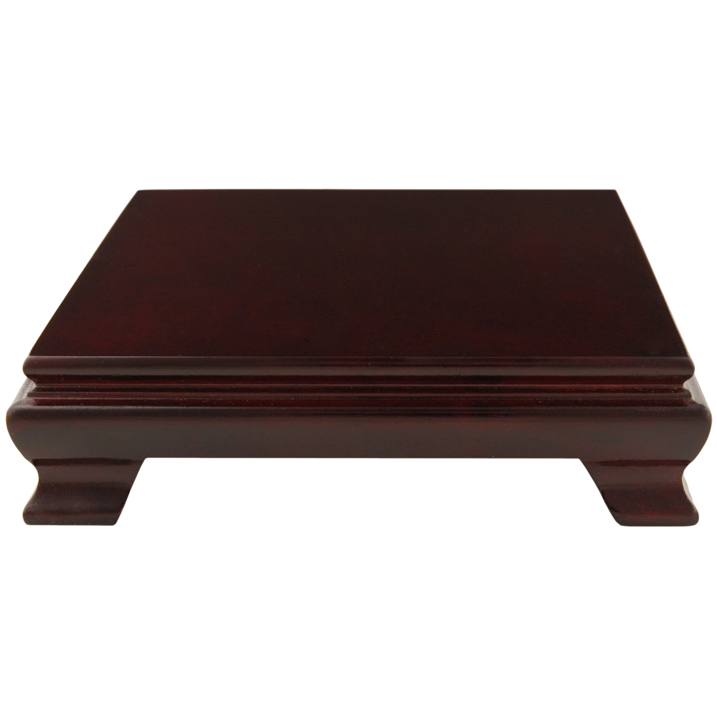 Rosewood Square Base Pedestal Display Stand - 6 in.