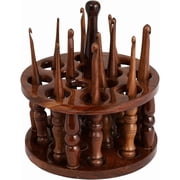 Rosewood Wooden Crochet Hooks Needle Yarn Knitting Yarn Ergonomic Antique Needle Hooks Wood Set Of 13 Hooks Needle With Stand holder