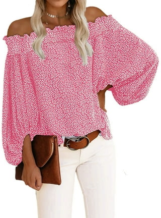 Off Shoulder Pink Tops