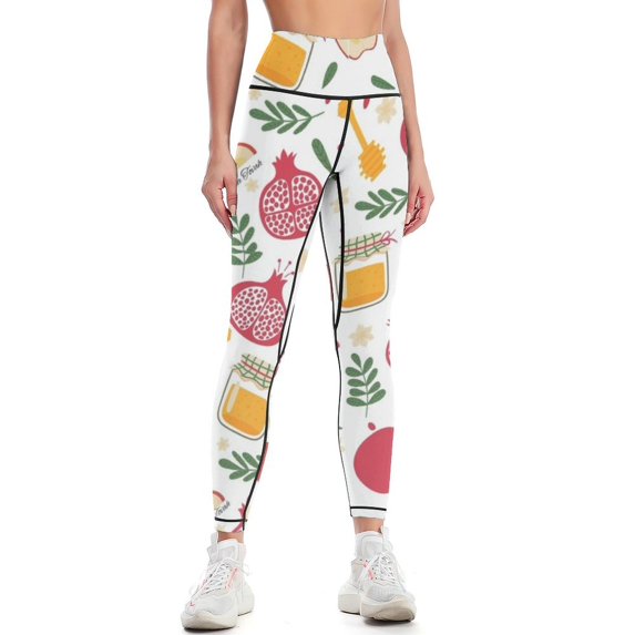 Rosh Hashanah Honey and Pomegranite Leggings gym's sportswear Pants sport harem pants Womens Leggings