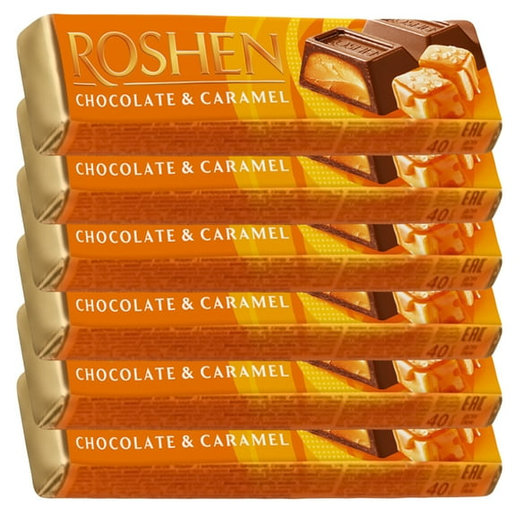 Roshen Chocolate Bar with Caramel Filling 40g / 1.41 oz - Set of 6