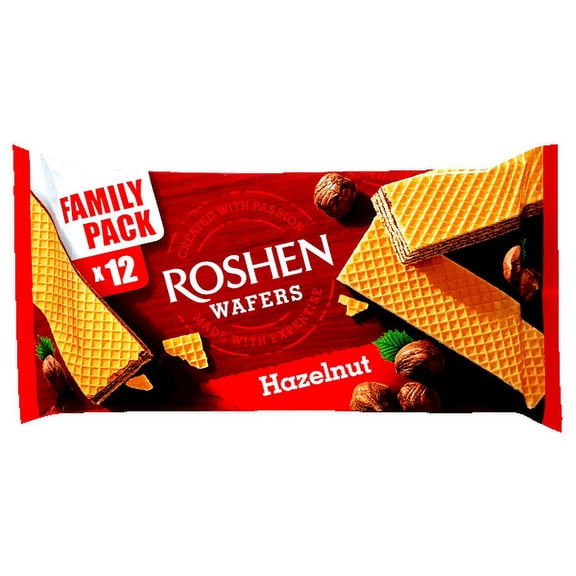 Roshen Crispy Flavorful Wafer with Hazelnut-Cream Filling, Kosher, Halal, 7.61oz/216 grams