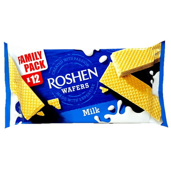 Roshen Crispy Flavorful Wafer with Milk-Cream Filling, Kosher, Halal, 7.61oz/216 grams