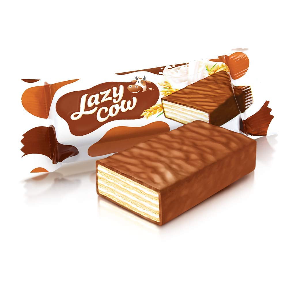 Roshen Wafer Candy "Lazy Cow" with Milk-Cream Filling, Kosher, Delicious, Flavorful Sweets Bulk Gourmet Candy 2.204lb/1kg