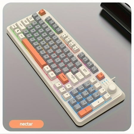 Roshin K82 Wired Mechanical Keyboard 82-Key Computer Gaming Keyboard RGB Backlit