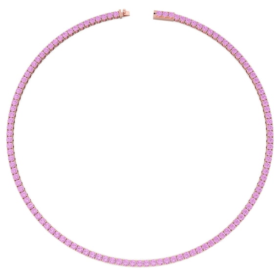 Rosie - 4 Carat Pink Sapphire Tennis Necklace