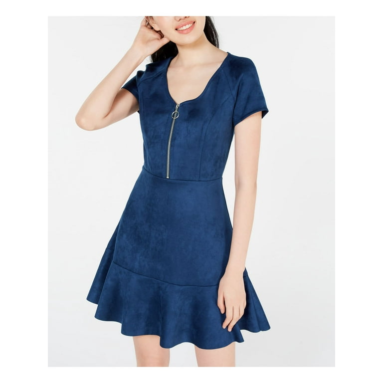 Zip front fit and flare clearance dress