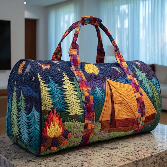Rosie Library Quilted Duffle Bag with Adjustable Strap,Travel Weekender Bag