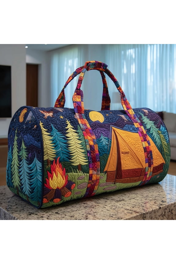 Rosie Library Quilted Duffle Bag with Adjustable Strap,Travel Weekender Bag
