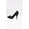 thumbnail image 1 of Rosie Mears Jessica Womens Black Leather Open Toe Dress Pumps, 1 of 2