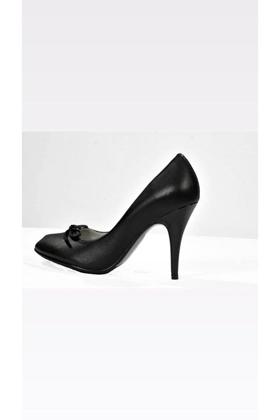 Jessica Womens Black Leather Open Toe Dress Pumps