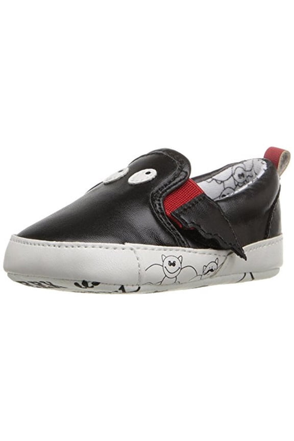 Kids Footwear Black Bat Infant Boys Faux Leather Crib Shoes