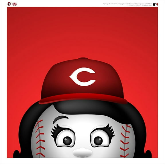 Rosie Red Cincinnati Reds 12'' x 12'' Minimalist Mascot Poster Print