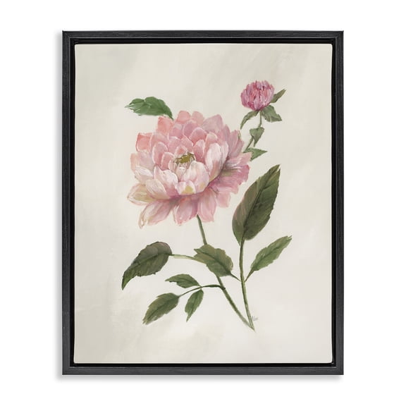 Stupell Industries Rosie Rose Flower Study Black Framed Floater Canvas Wall Art, design by Nan, 31 x 25