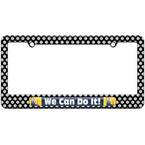 Rosie The Riveter We Can Do It, War Poster License Plate Tag Frame, Multiple Colors