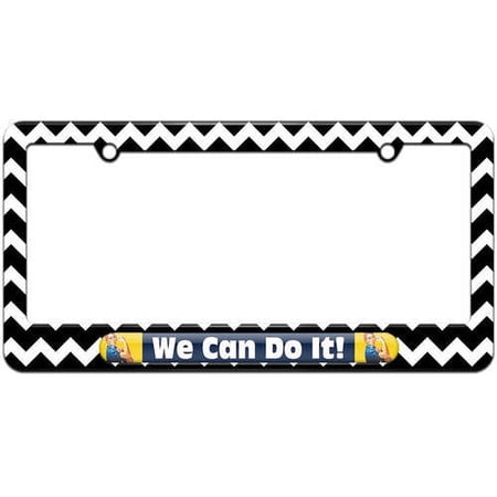 Rosie The Riveter We Can Do It, War Poster License Plate Tag Frame, Multiple Colors