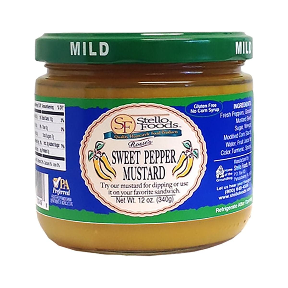 Rosie's 12oz Sweet Pepper Mustard for Cheese, Crackers, and Sandwich ...