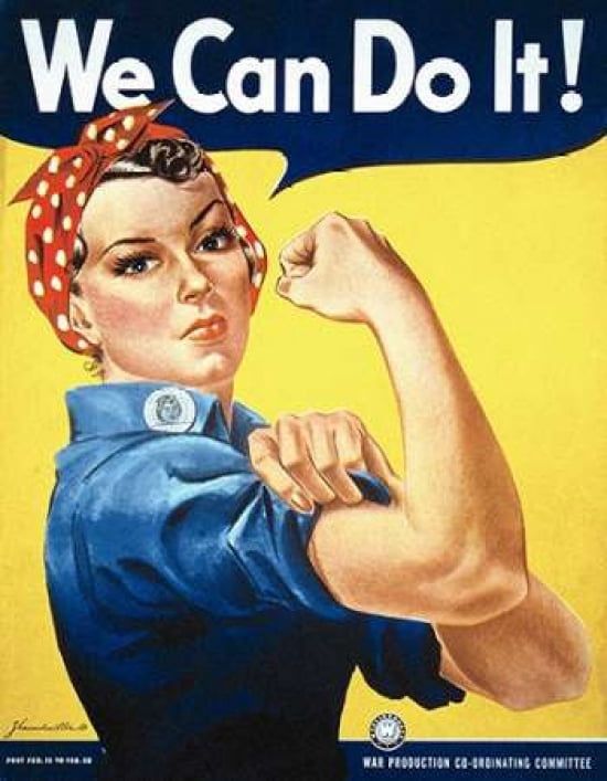 Rosie the Riveter Canvas Art - J Howard Miller (22 x 28)