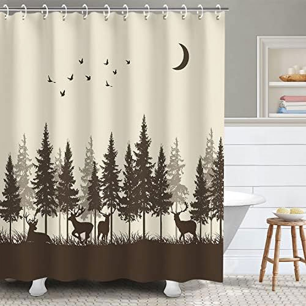 RosieLily Cabin Shower Curtain Rustic Shower Curtain Farmhouse Bear