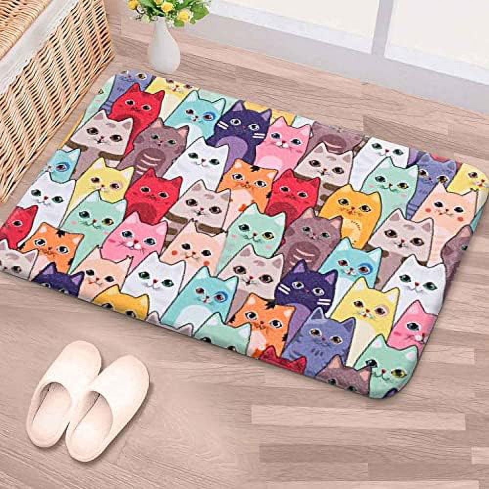 RosieLily Cat Bathroom Rug Kids Bathroom Mat Super Soft and Absorbent