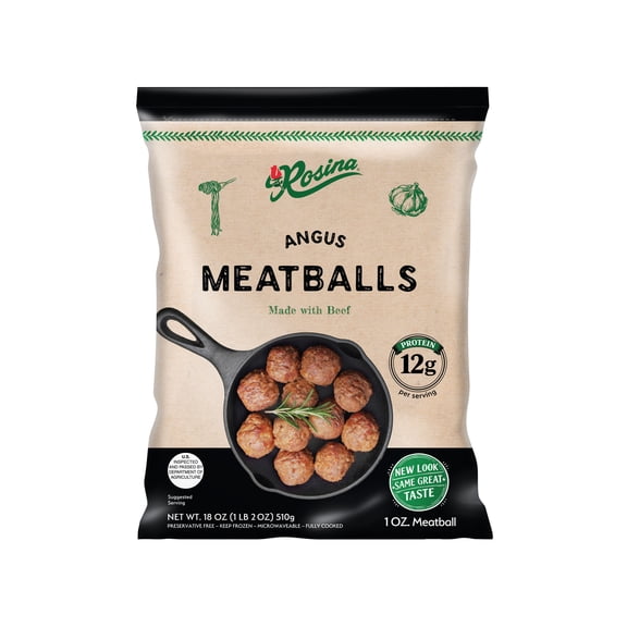 Rosina Angus Beef Meatballs, 18 oz Bag (Frozen)
