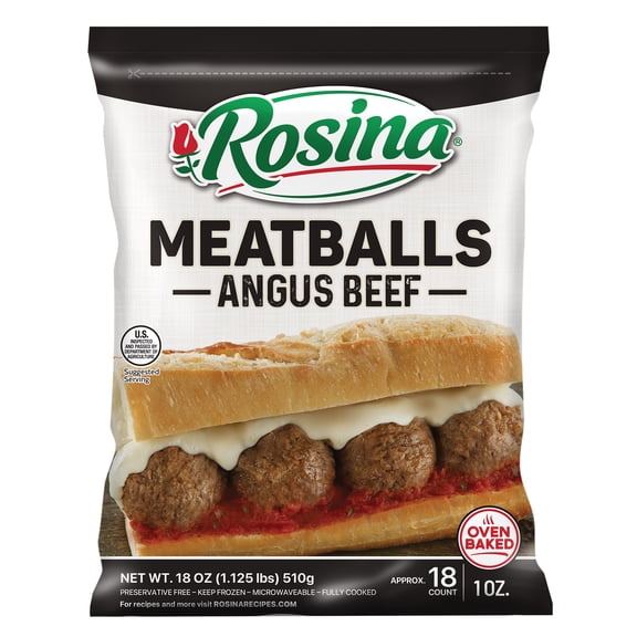 Rosina Angus Beef Meatballs, 18 oz Bag (Frozen)