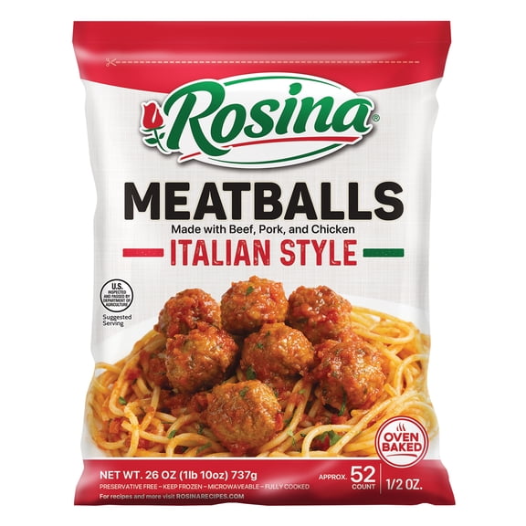 Rosina Italian Style Meatballs, 26 oz Bag (Frozen)
