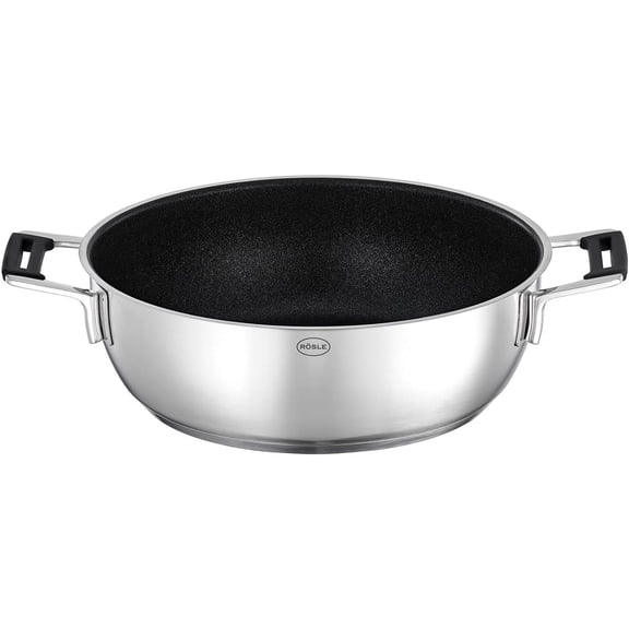 Rosle SILENCE PRO Cookware Collection 11 in. Stainless Steel Serving Pan with Non-Stick Coating