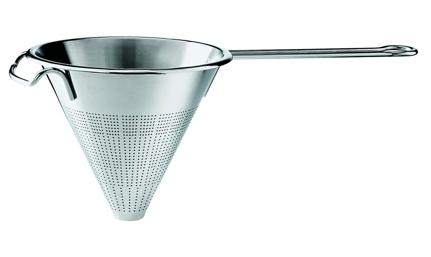 Silver Stainless Steel Conical Strainer with Wire Handle, 7.1-Inch