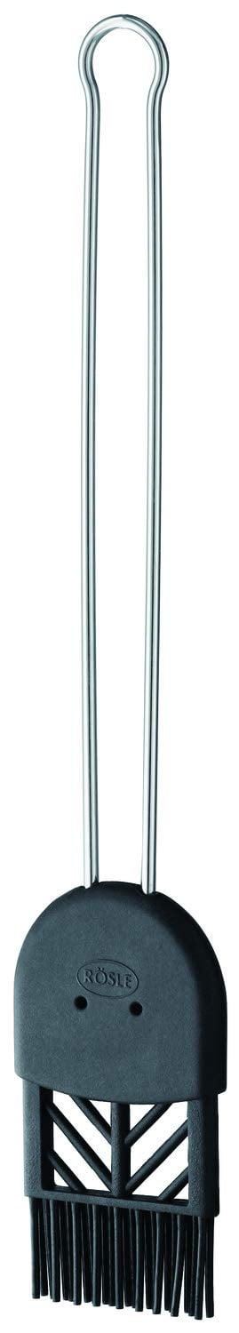 Rosle Black Stainless Steel & Silicone Pastry Brush, 10.3-Inch