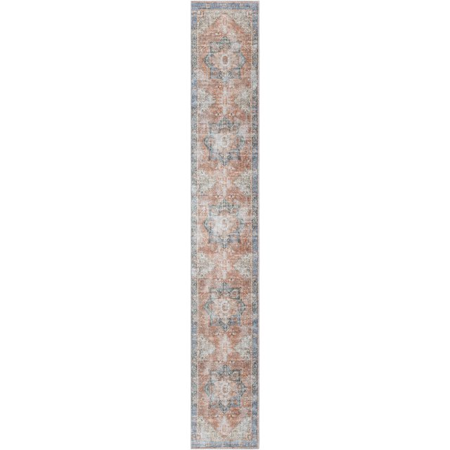 Rosman Machine Washable 2'7"x14' Hallway, Kitchen Runner Rug Persian Oriental Motif Vintage