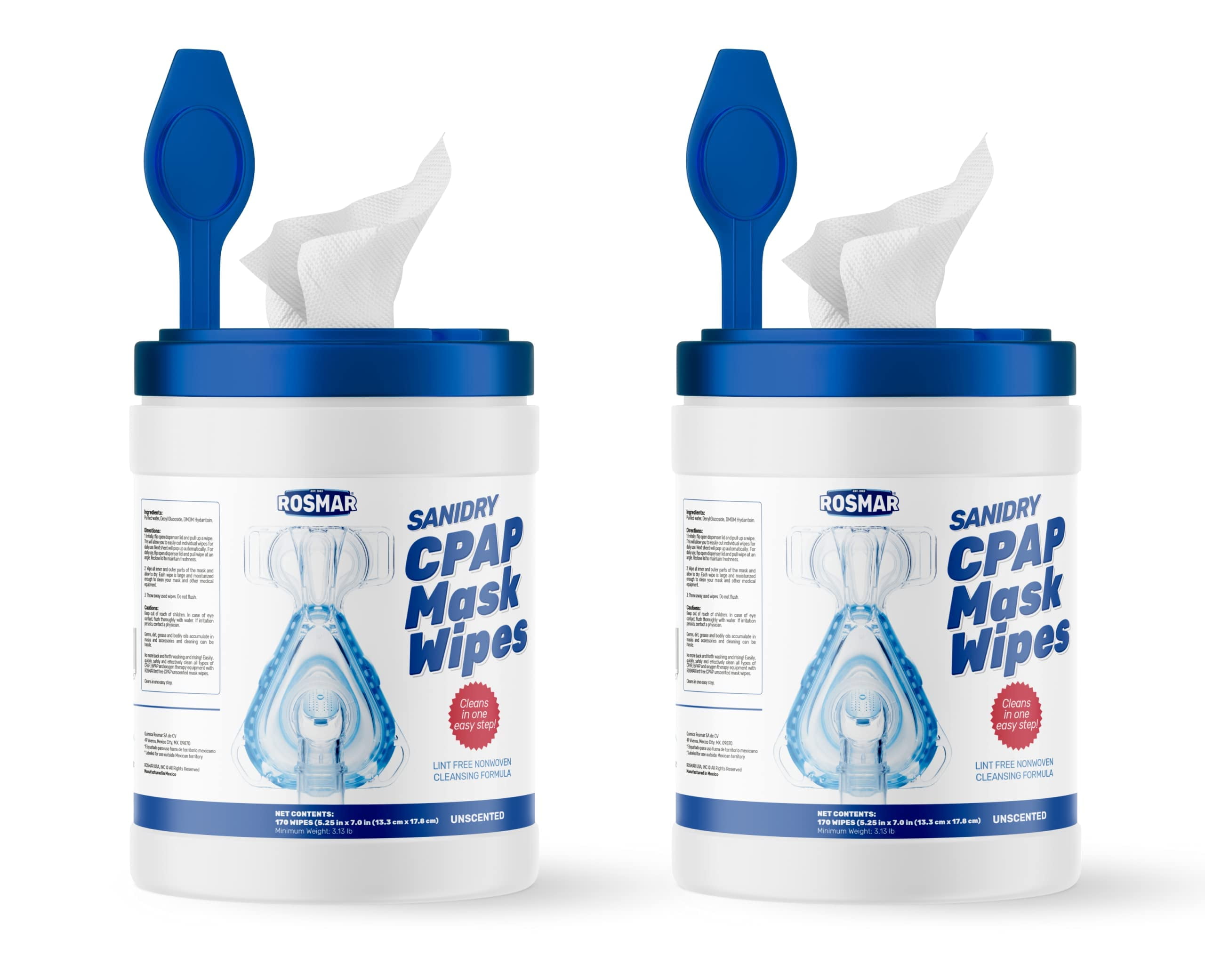 Rosmar Sanidry CPAP Mask 340 Wipes (2 Pack) Use This Wipes to Clean