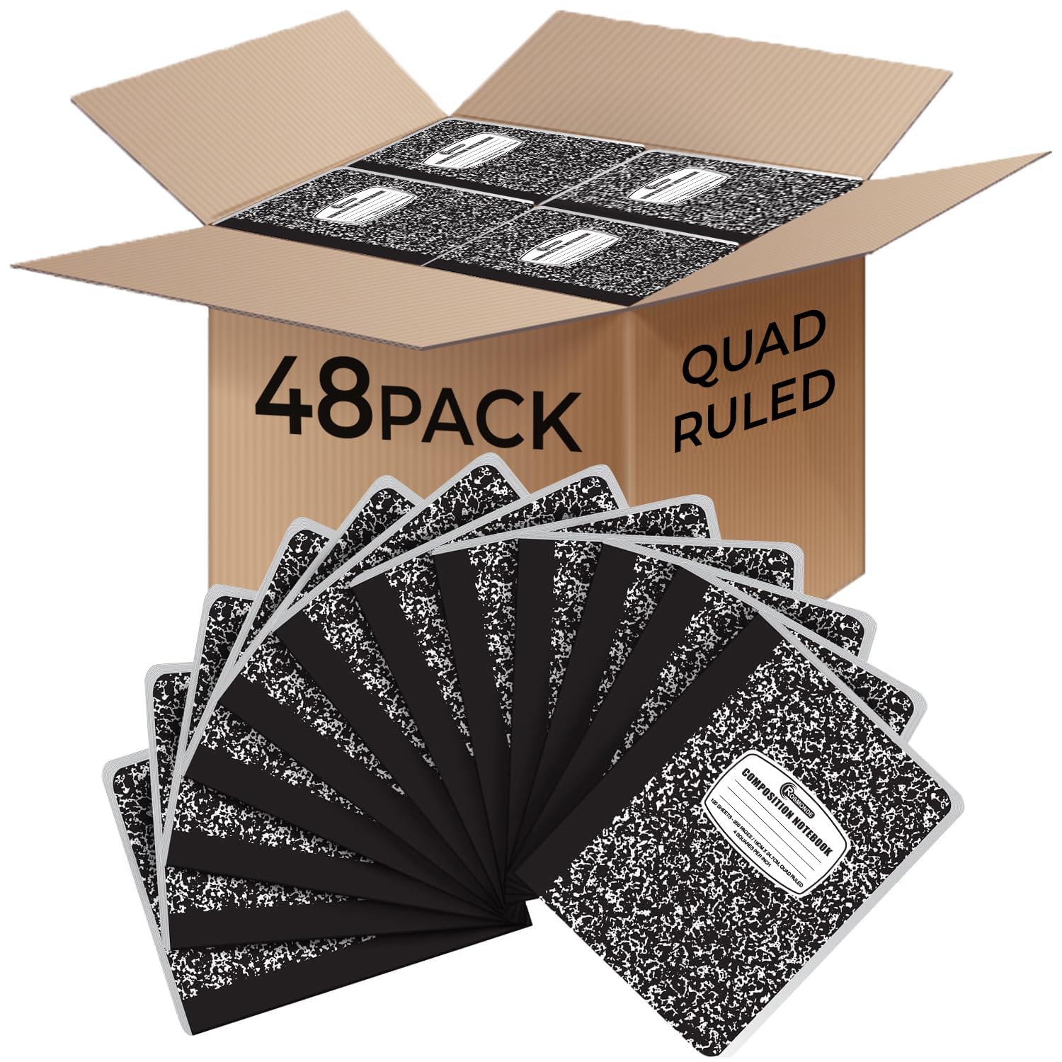 Rosmonde 48 Pack Graph Composition Notebook, 200 Pgs (100 Sheets) Bulk