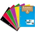 thumbnail image 1 of Rosmonde 5 Subject Notebook College Ruled, 6 Value Pack, 300 Pages (150 Sheets), 8 x 10-1/2", 5 Subject College Ruled Spiral Notebooks for School & Office, Thick Paper Fights Ink Bleed, 3 Hole Punched, 1 of 9