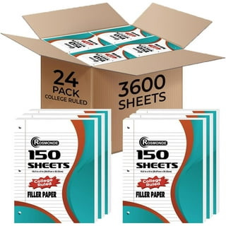 Bulk Loose Binder Paper 1000+ Pages College and Wide Ruled