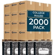 Rosmonde Composition Notebooks Bulk Pallet, 2000 Pack, College Ruled, 200 Pages (100 Sheets), 9.75 x 7.5 in, Marble Cover, Bulk Notebooks for School, College & 