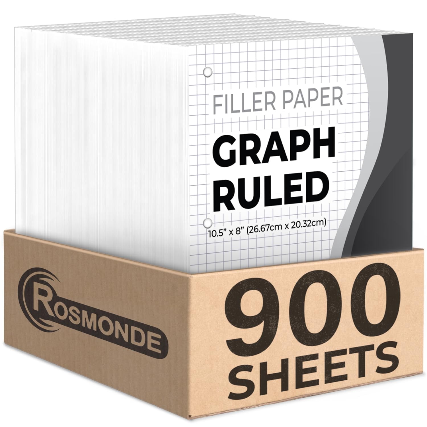 Rosmonde, Graph Paper, 4x4 Quad Ruled, 8 x 10.5 in, 3 Hole Punched ...
