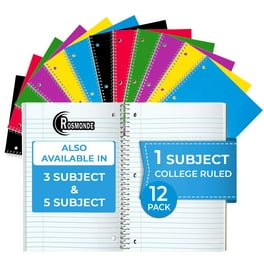 Norcom 3 Pack 100 Count Left-Handed Spiral Notebook, College Ruled (Black, Blue, and Red)